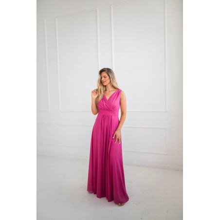 Sukienka maxi PLUS SIZE Anastazja brokatowa fuksja