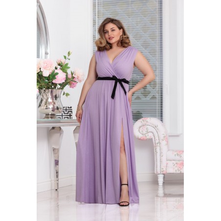 Sukienka maxi PLUS SIZE brokatowa Zefira fioletowa