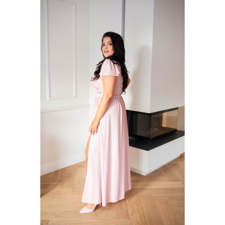 Sukienka maxi Carlotta PLUS SIZE delikatny róż