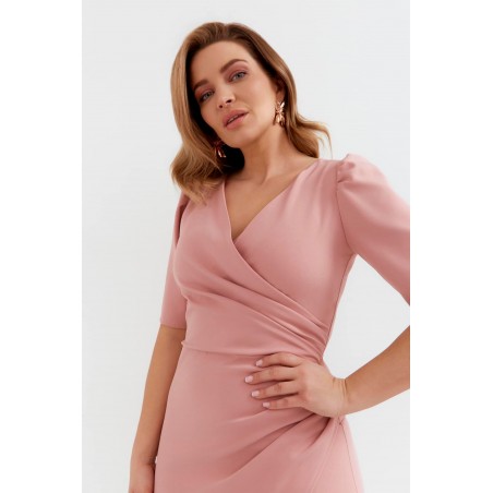 Sukienka dopasowana PLUS SIZE Maria pudrowy róż