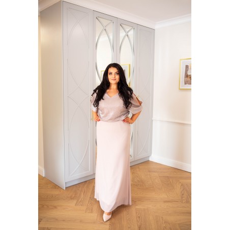 Sukienka maxi PLUS SIZE Larysa beżowa